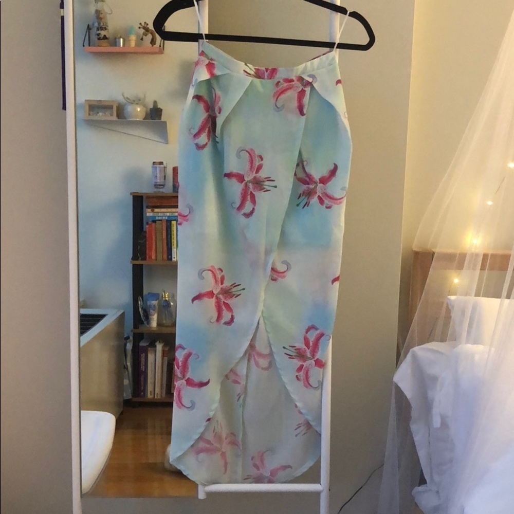 Blue floral skirt